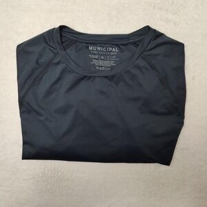 Municipal Shirt Mens XL Blue Long Sleeve Athletic Running Mesh Performance